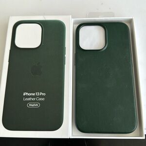 iPhone  13 pro leather sequoia green